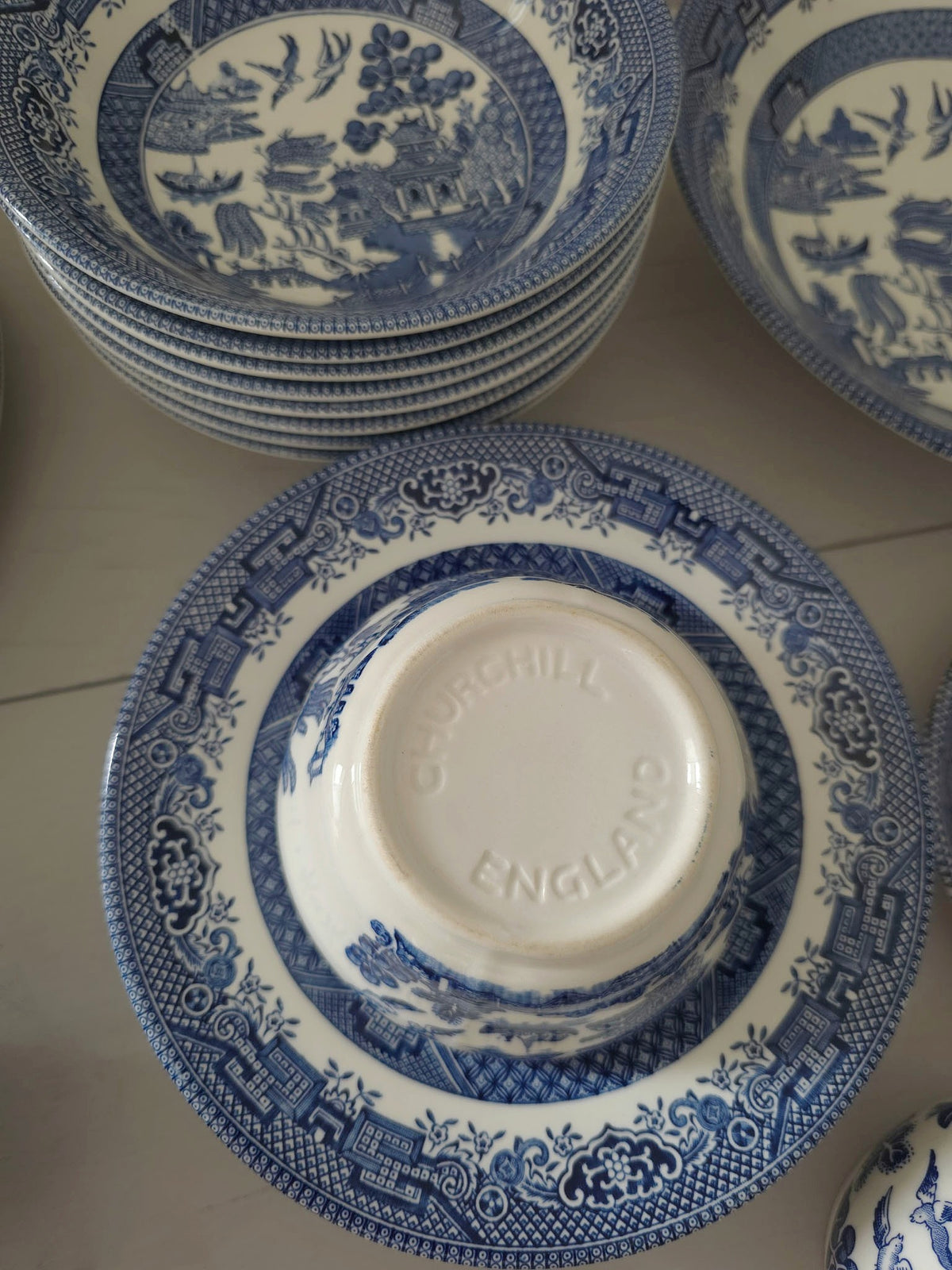 Vintage Blue Willow by Churchill England 40 Piece Set