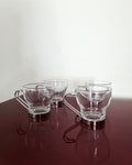 Vintage Bormioli Rocco, Italy Espresso/Short Coffee Cups with Stainless Steel Holders