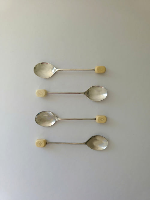 Antique Silver Plate Card Suit Coffee Spoons