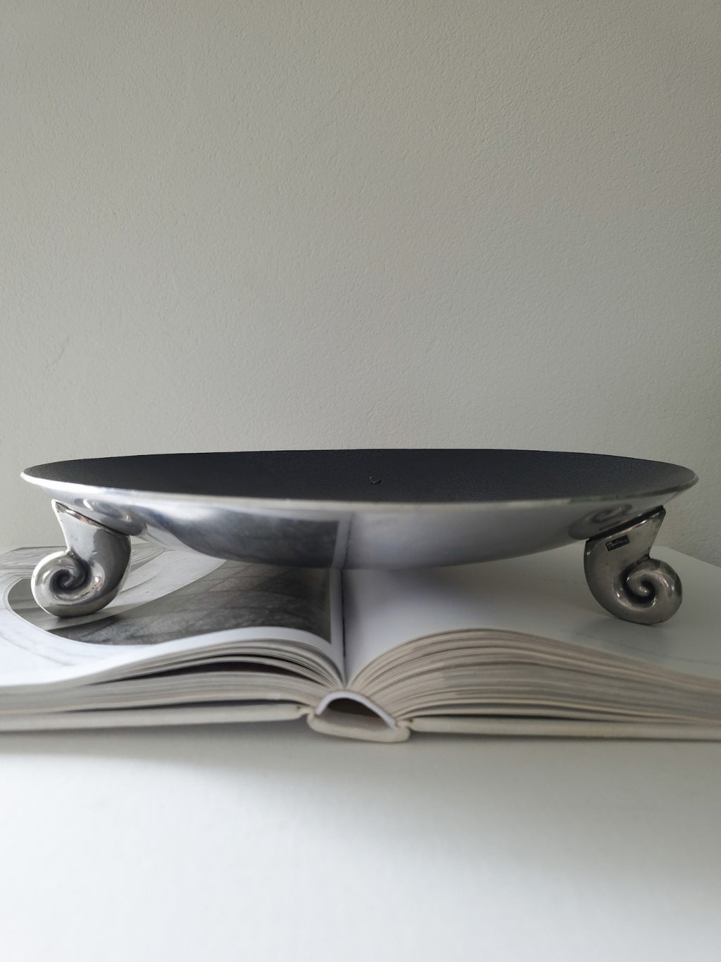 Large Carrol Boyes Bowl with Scroll Feet, Signed