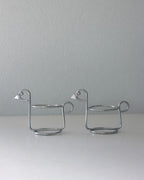 Chrome Metal Bird Egg Cups