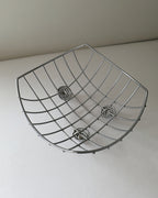 Chrome Fruit Basket with spiral coil and ball feet