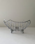 Chrome Fruit Basket with spiral coil and ball feet