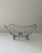 Chrome Fruit Basket with spiral coil and ball feet