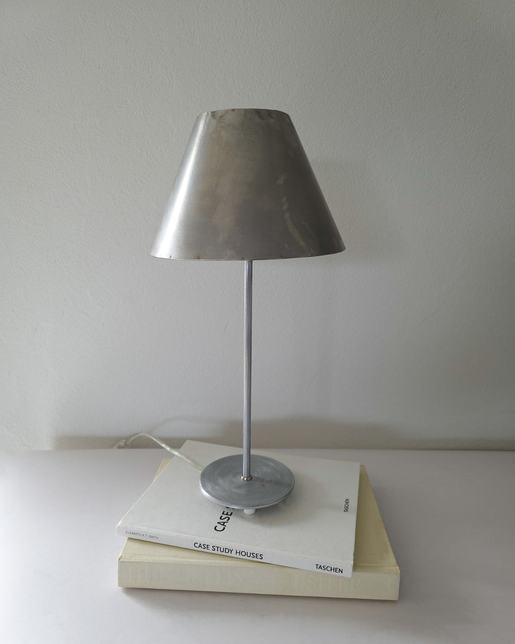 Vintage Chrome Lamp with Hand Forged Metal Lamp Shade