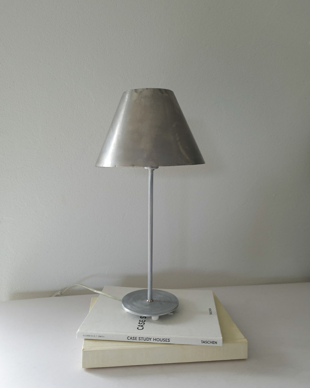 Vintage Chrome Lamp with Hand Forged Metal Lamp Shade