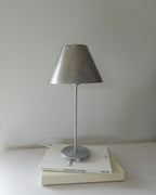 Vintage Chrome Lamp with Hand Forged Metal Lamp Shade