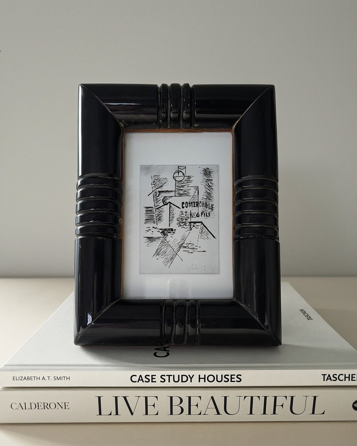 Chunky Ebonized Wood Black Frame