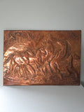 Mid Century Embossed Copper Wall Hanging of Running Horses