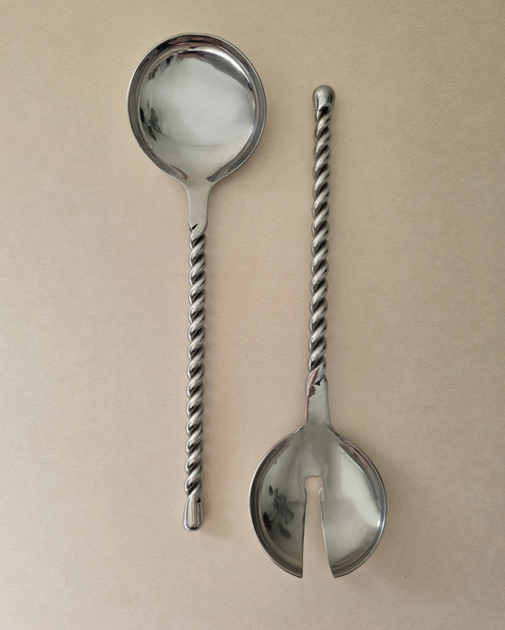 Rope Twist Stainless Steel Salad/Pasta Servers