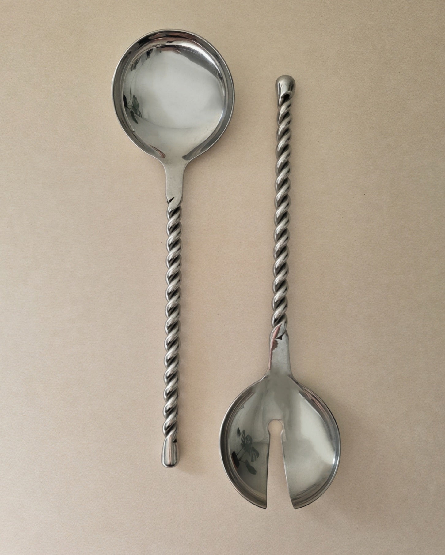Rope Twist Stainless Steel Salad/Pasta Servers