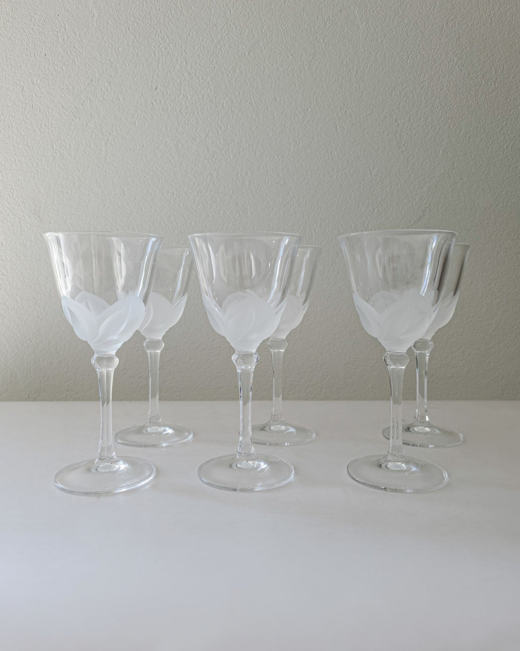 Vintage French Cristal JG Durand Tulip Wine Glasses