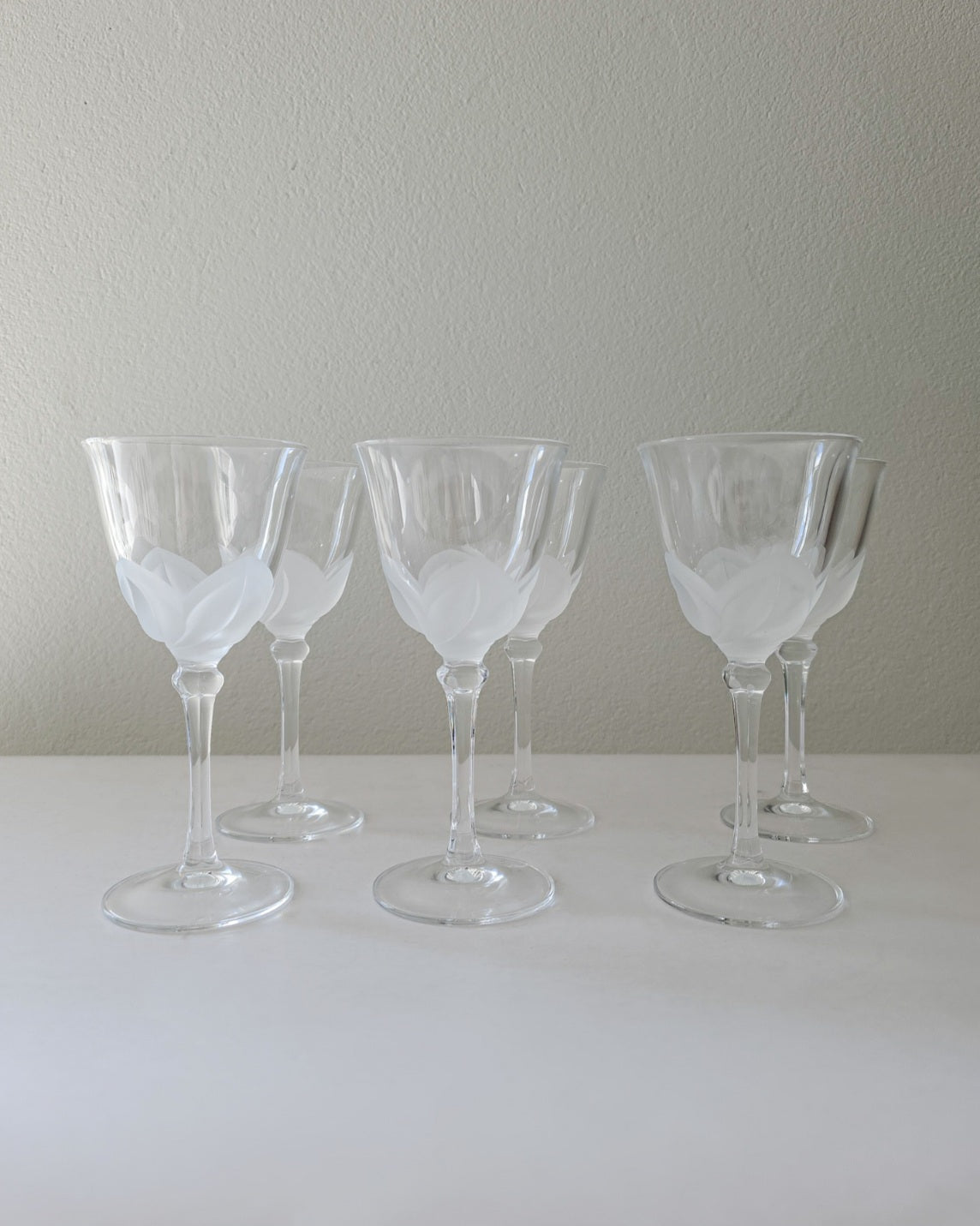 Vintage French Cristal JG Durand Tulip Wine Glasses