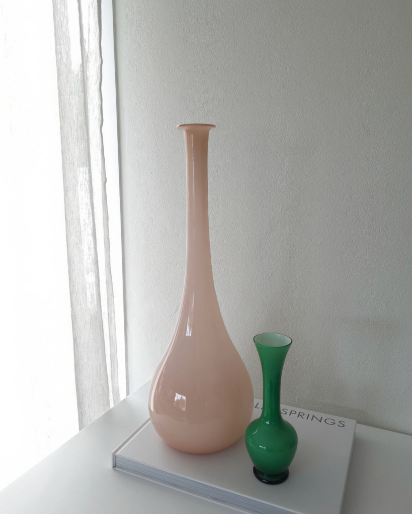 Extra Large Mid Century Pale Pink Vase