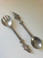 Vintage Cast Aluminium Fish Salad Servers