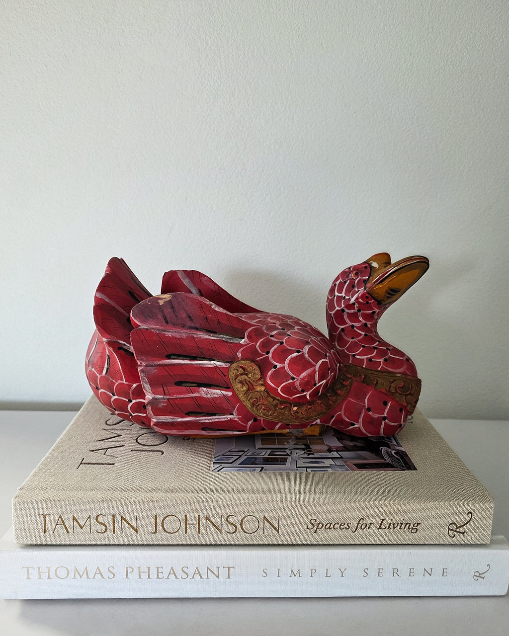 Folk Art Wooden Painted Duck