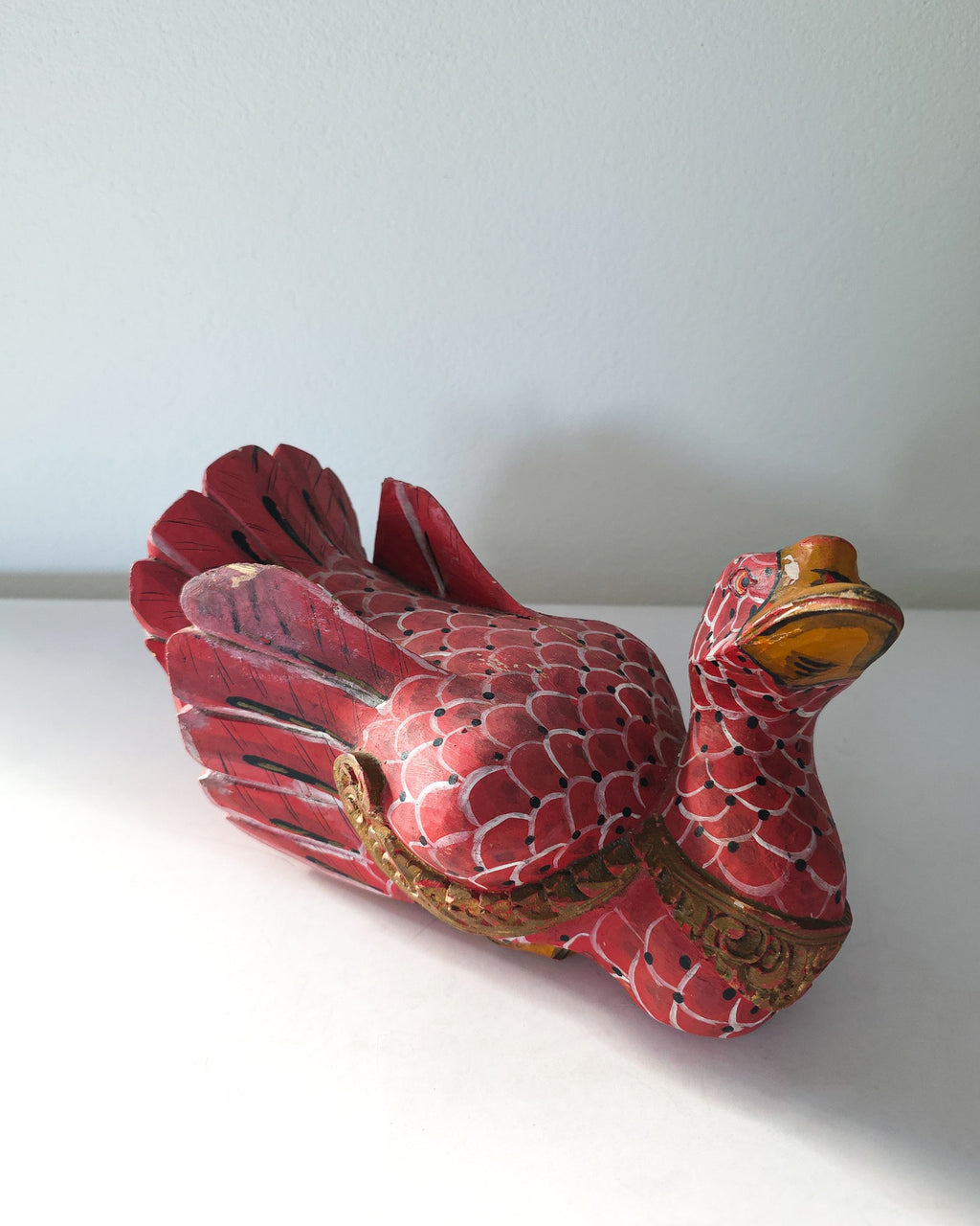 Folk Art Wooden Painted Duck