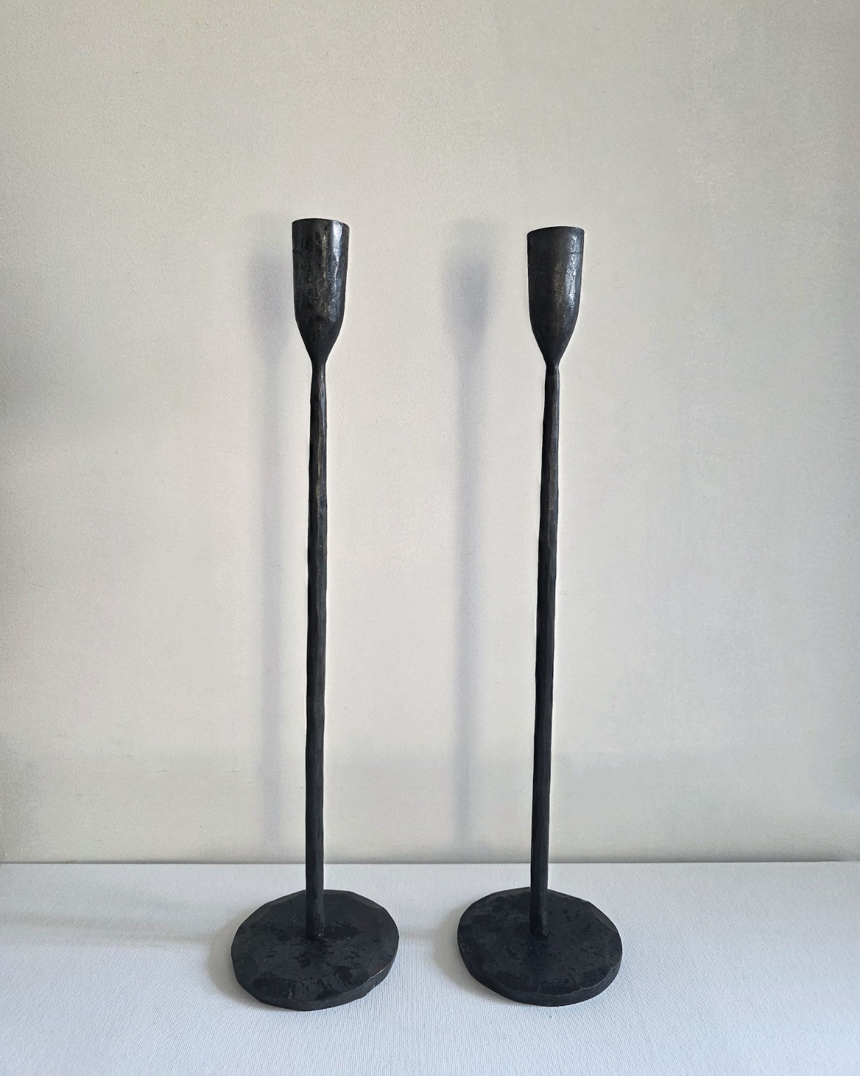 Hand Forged Wrought Iron Candle Holders