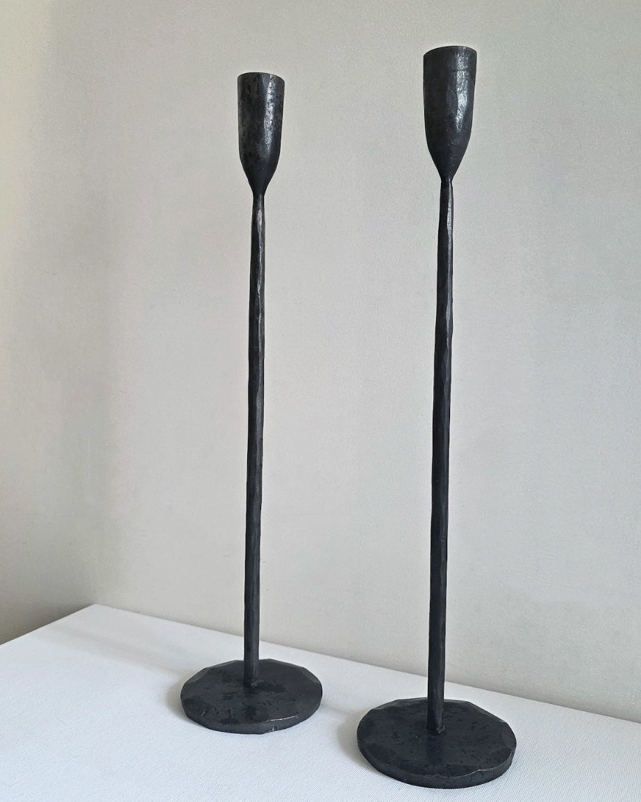 Hand Forged Wrought Iron Candle Holders