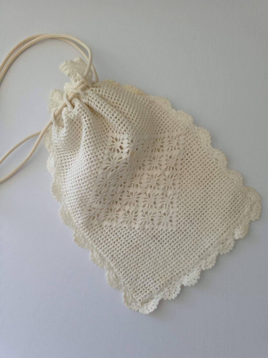 Handmade Crochet Filet Pouch Bag