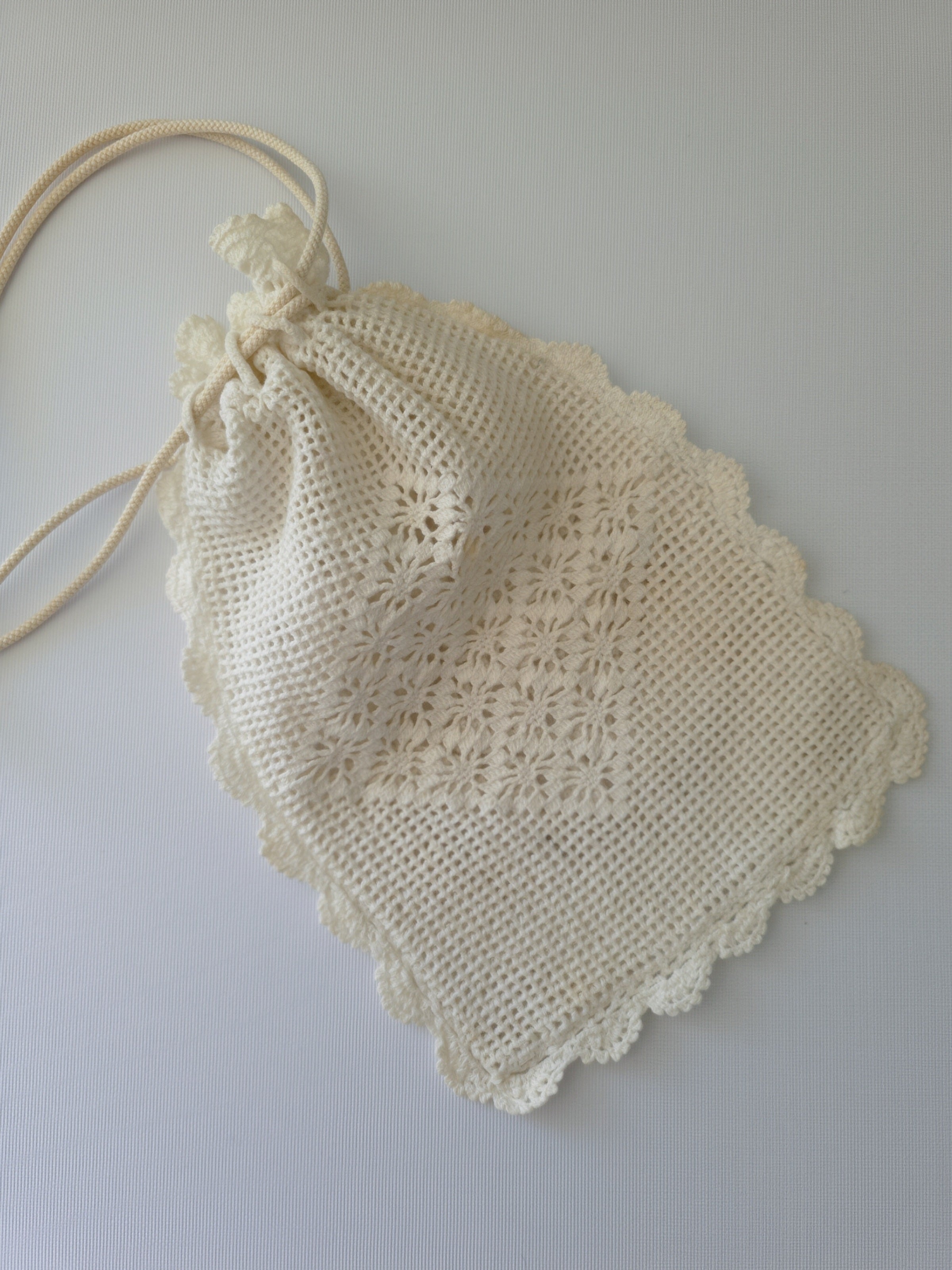 Handmade Crochet Filet Pouch Bag