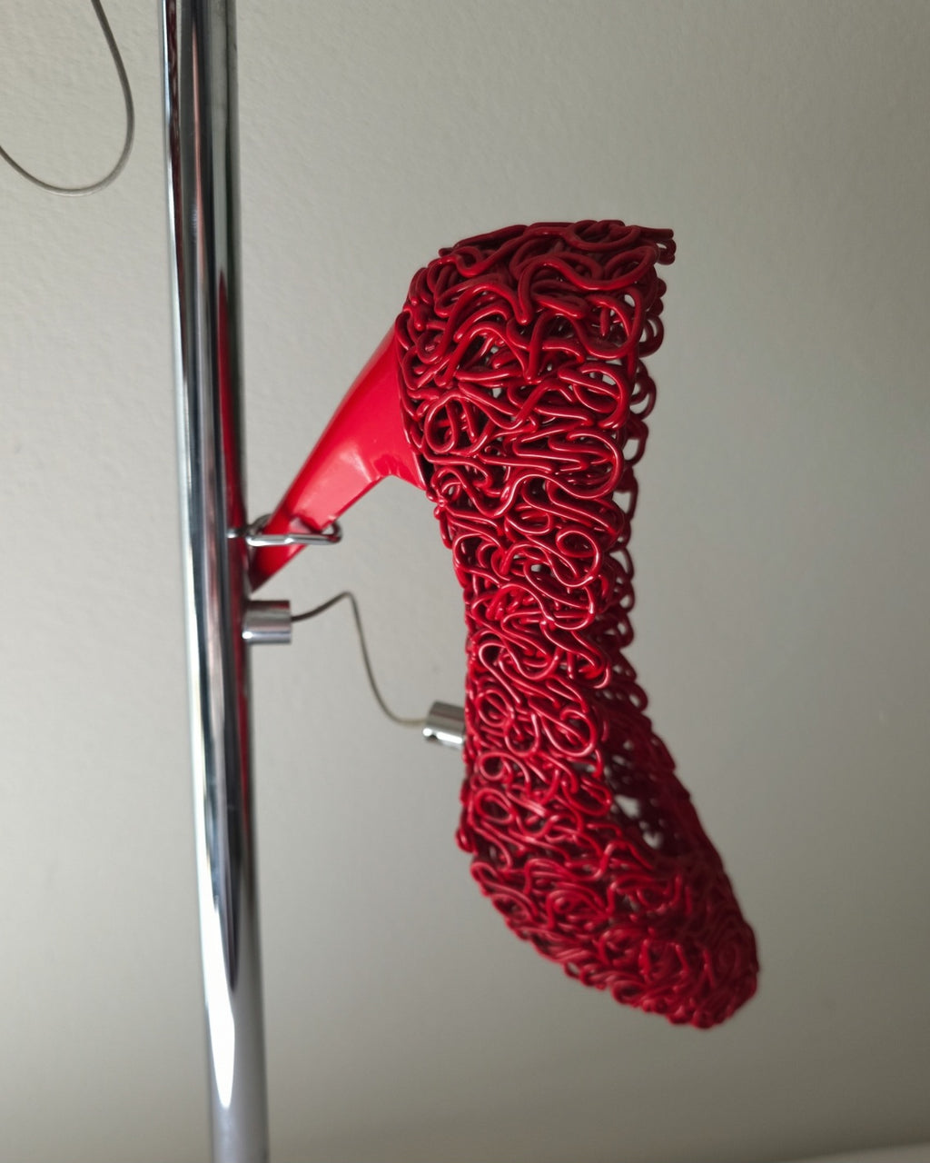 Unique Sculptural Red High Heel Shoe Lamp