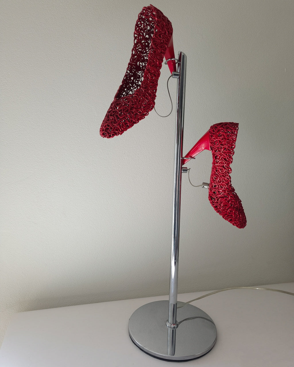 Unique Sculptural Red High Heel Shoe Lamp