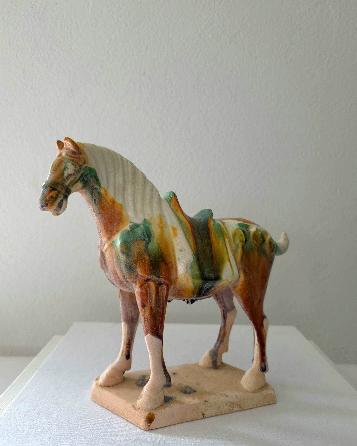 Vintage Ceramic War Horse Sculpture