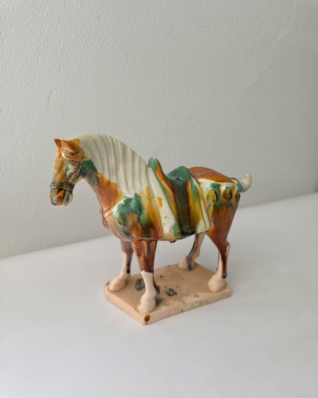 Vintage Ceramic War Horse Sculpture