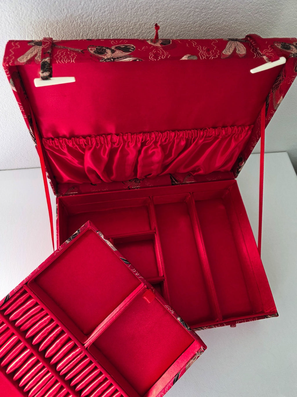 Vintage Chinese Brocade Jewellery Box
