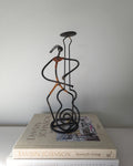Mid Century Laurids Lønborg Wrought Iron and Rattan Candle Holder