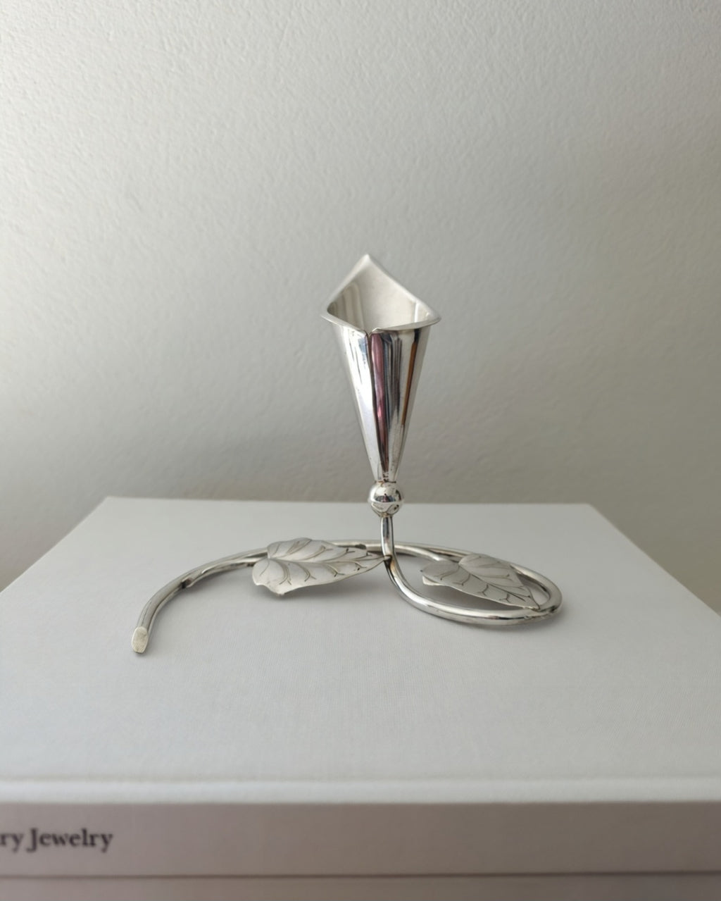 Vintage Silver Plated Calla Lily Candle Holder/Posy Vase