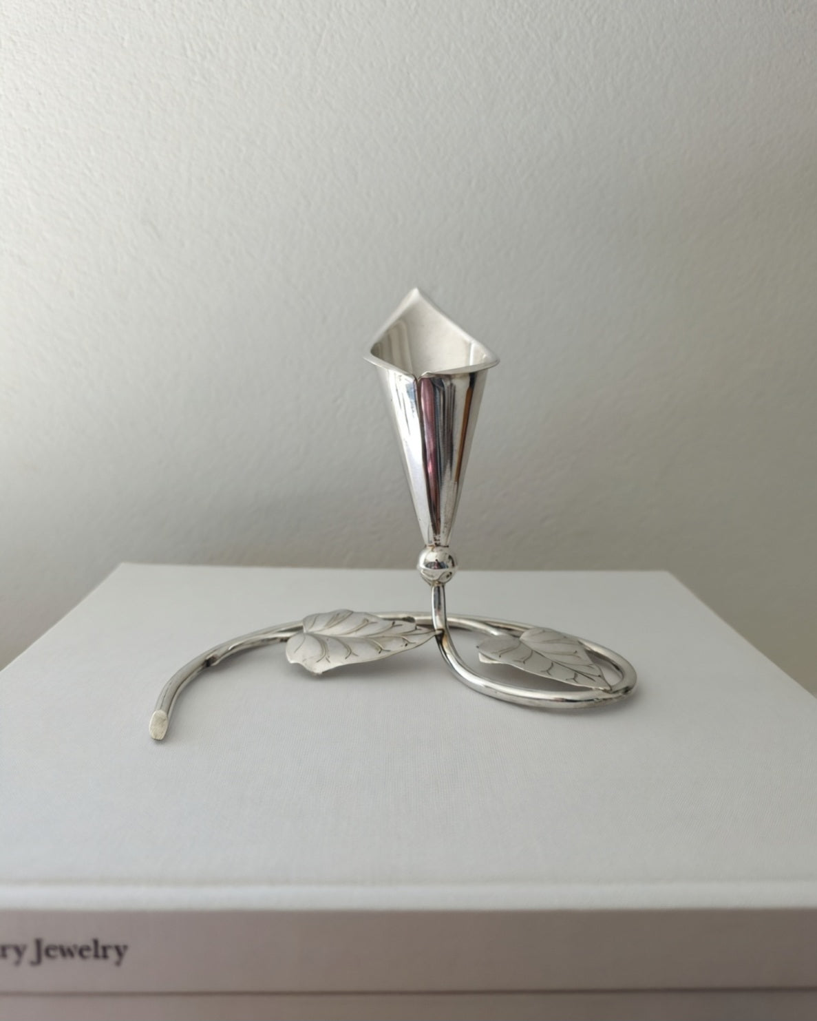 Vintage Silver Plated Calla Lily Candle Holder/Posy Vase