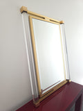 Vintage Lucite and Brass Wall Mirror