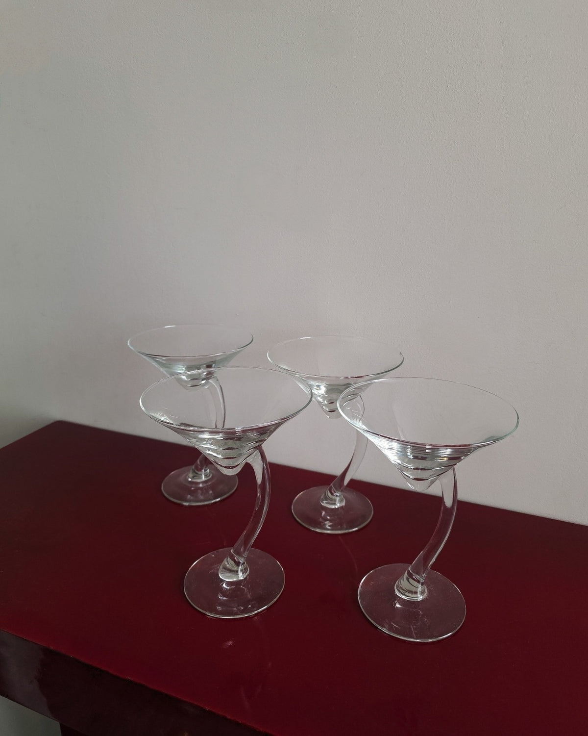 Vintage Curved Stem Martini/Cocktail Glasses