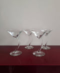 Vintage Curved Stem Martini/Cocktail Glasses
