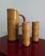 Mid Century Bamboo Tiki Bar Set