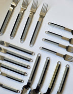 Vintage Black & White Stripe Cutlery Set