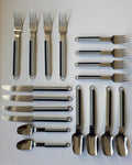 Vintage Black & White Stripe Cutlery Set