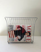 MCM Large Chrome Metal Vinyl/Magazine Holder