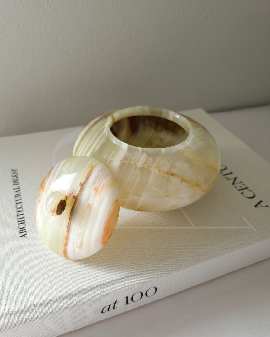 Vintage Onyx Bowl with Lid