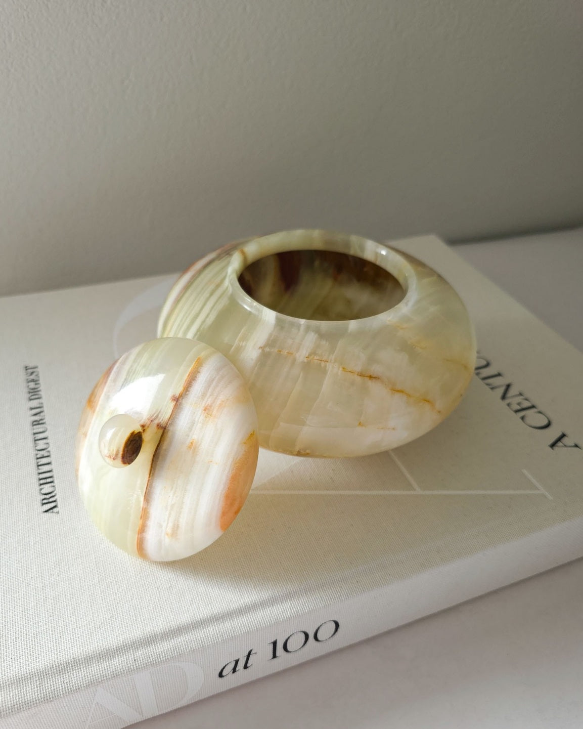 Vintage Onyx Bowl with Lid