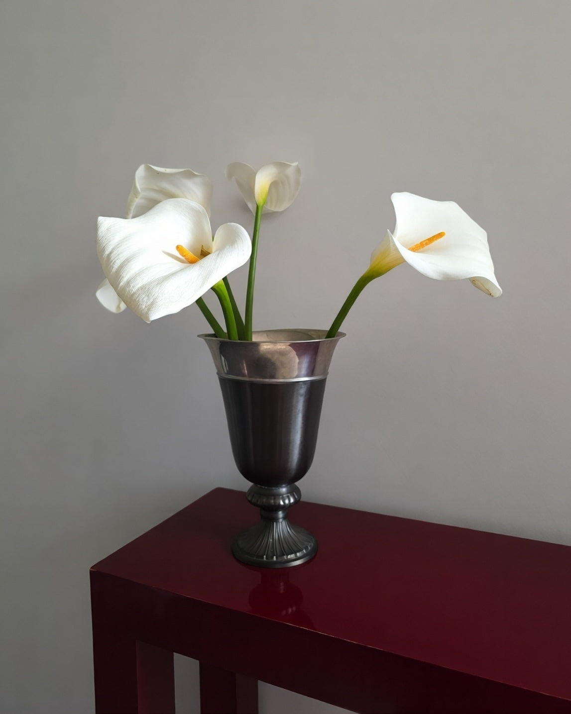 Vintage Metal Pedestal Vase