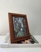 Vintage Wooden Frame with Rope Detailing featuring Picasso's Woman by a Window