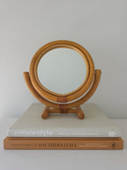 Vintage 1970s Cane Vanity Mirror