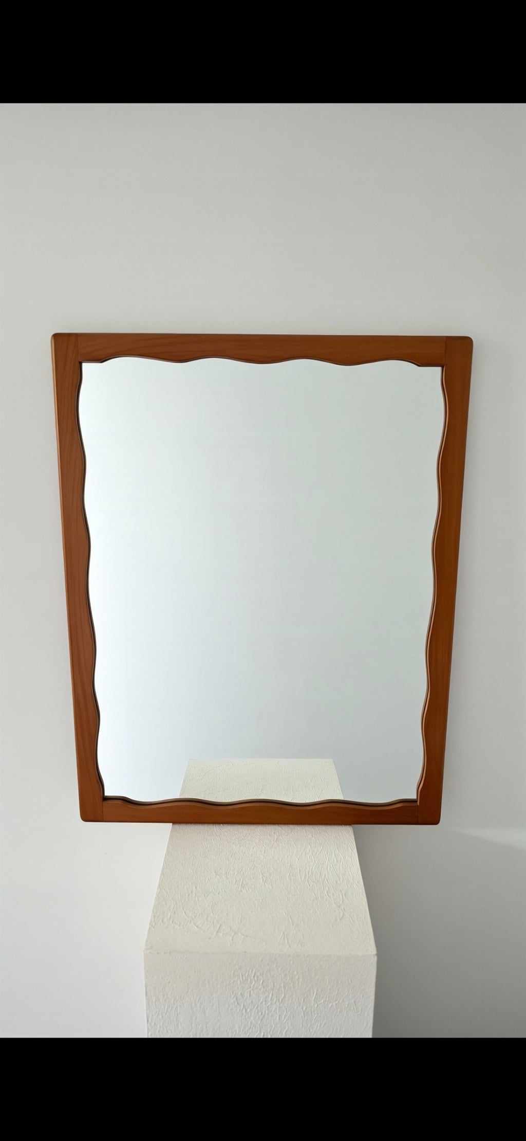 1960s Scalloped NZ Rimu wall mirror