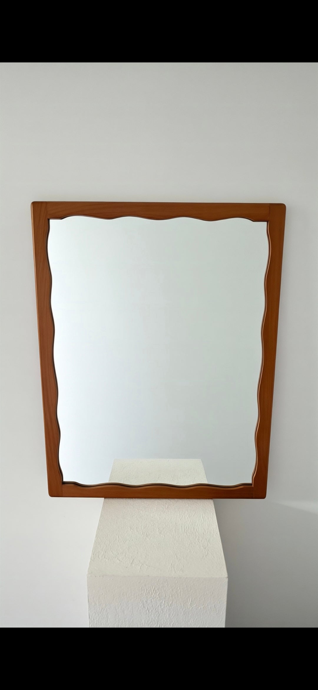 1960s Scalloped NZ Rimu wall mirror