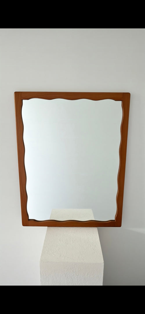 1960s Scalloped NZ Rimu wall mirror