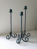 Vintage Wrought Iron Candle Holders Set of 3
