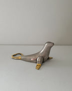 Vintage Silver Plated & Brass Seal Bottle Opener